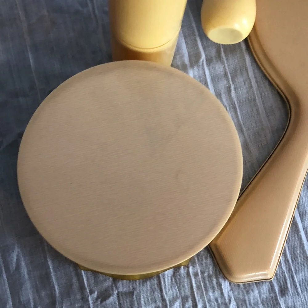 Vtg Century WOMEN MEN BEAUTY VANITY SET hand mirror hair receiver shaving brush